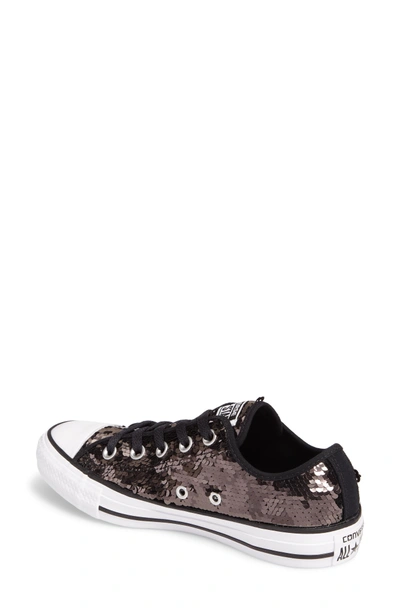 Shop Converse Chuck Taylor All Star Sequin Low Top Sneaker In Gunmetal Sequins