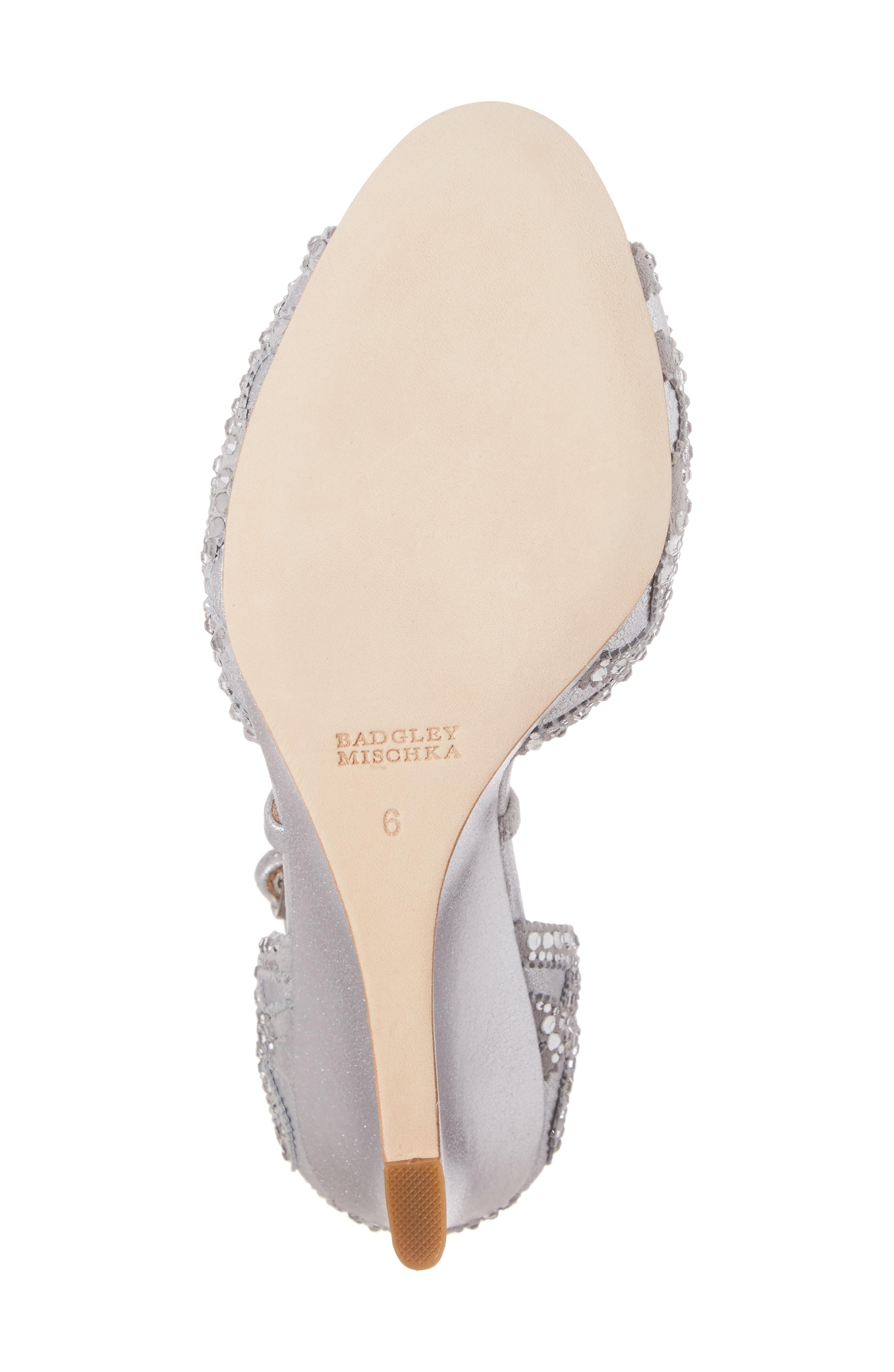 badgley mischka winter strappy wedge pump