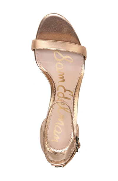 Shop Sam Edelman 'patti' Ankle Strap Sandal In Golden Copper Leather