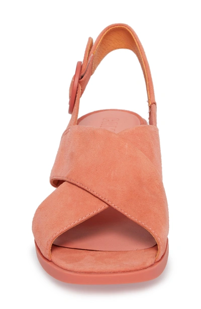 Shop Camper Kobo Cross Strap Sandal In Medium Pink Leather