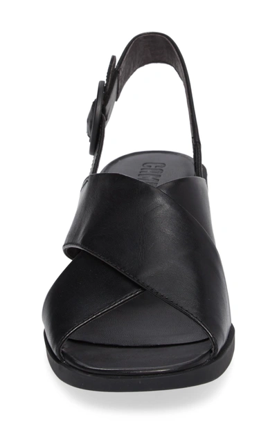 Shop Camper Kobo Cross Strap Sandal In Black Leather