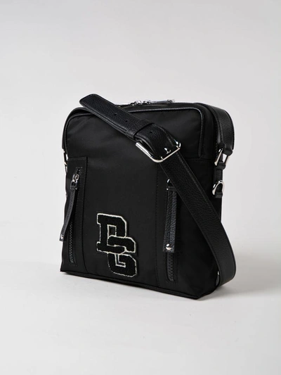 Shop Dolce & Gabbana Medium Brand Patch Shoulder Bag In 8bblack