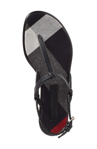 Shop Burberry 'ingeldew' T-strap Sandal In Navy