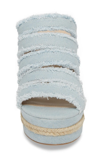 Shop Charles By Charles David Loyal Wedge Sandal In Light Blue Denim Fabric