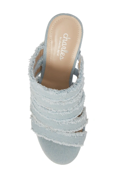 Shop Charles By Charles David Loyal Wedge Sandal In Light Blue Denim Fabric