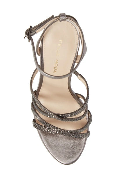 Shop Pelle Moda Oak Platform Sandal In Pewter Metallic Suede