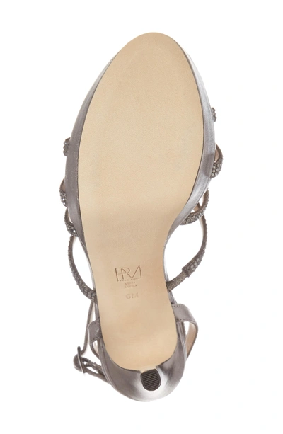 Shop Pelle Moda Oak Platform Sandal In Pewter Metallic Suede