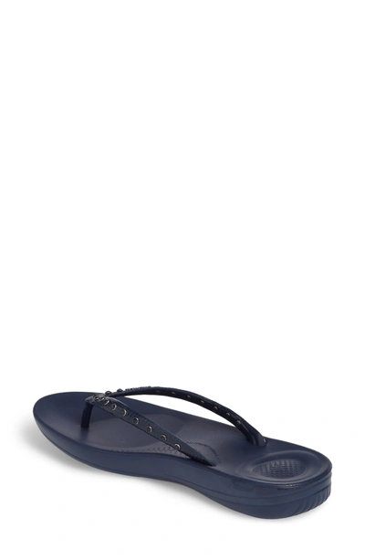 Shop Fitflop Iqushion Flip Flop In Midnight Navy/ Navy