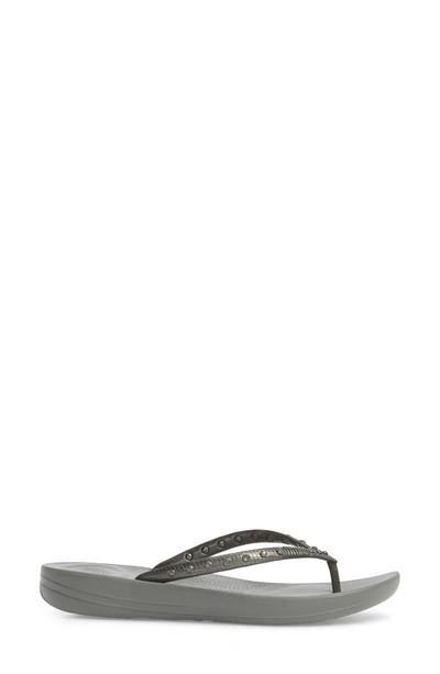 Shop Fitflop Iqushion Flip Flop In Charcoal Grey