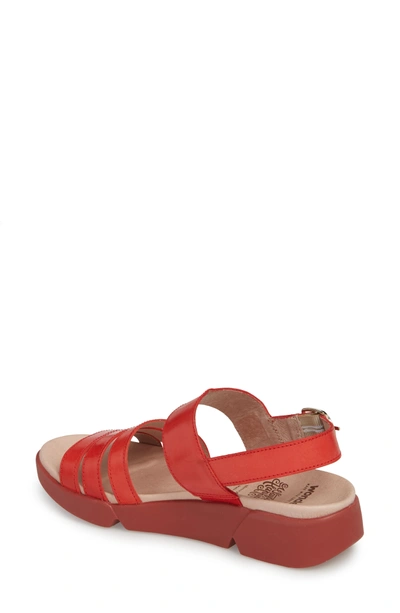 Shop Wonders A-8004 Sandal In Red Leather