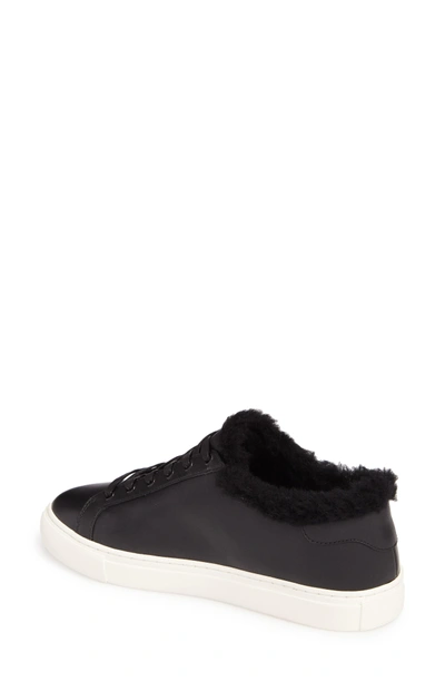 Shop Tory Burch Lawrence Genuine Shearling Lined Sneaker In Black