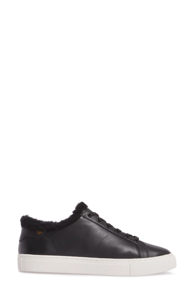 Shop Tory Burch Lawrence Genuine Shearling Lined Sneaker In Black