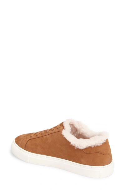 Shop Tory Burch Lawrence Genuine Shearling Lined Sneaker In Royal Tan