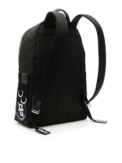 Shop Dolce & Gabbana Nylon Backpack With Logo Patch In Nero-neronero