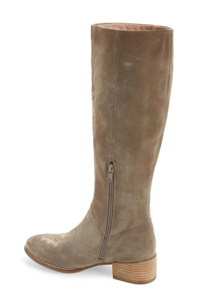 Shop Seychelles Callback Embroidered Boot In Taupe Suede