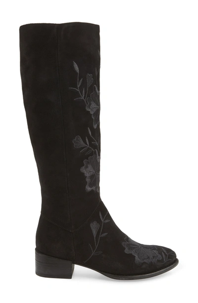 Shop Seychelles Callback Embroidered Boot In Black Suede