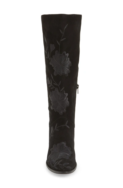 Shop Seychelles Callback Embroidered Boot In Black Suede