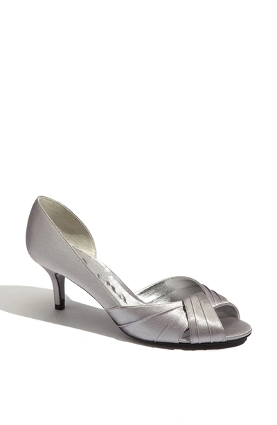 Shop Nina 'culver' D'orsay Pump In Royal Silver Satin