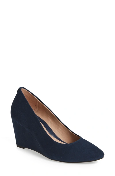 Shop Taryn Rose Ysabella Pump In Navy Suede