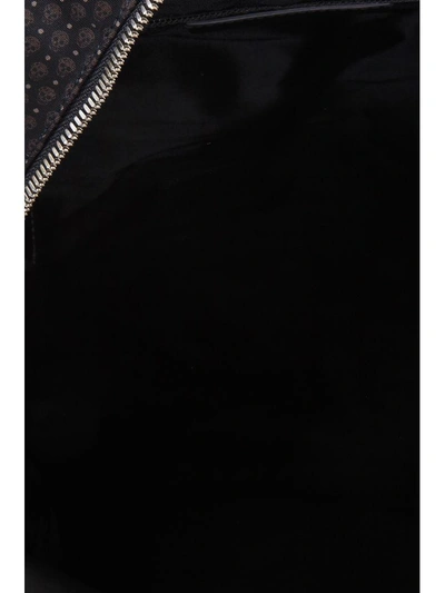 Shop Alexander Mcqueen Skull Print Faux Leather Backpack In Black-brown
