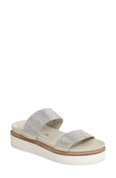 Shop Free People Harper Embellished Slide Sandal In Silver Leather