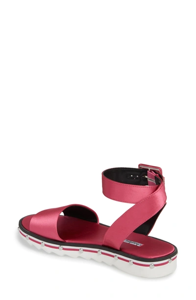 Shop Charles David Shimmy Sandal In Fuchsia Satin