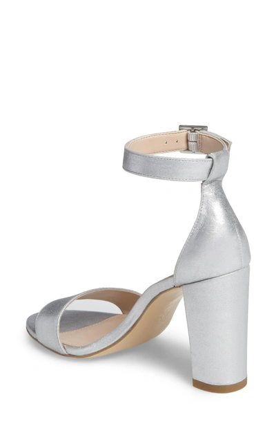 Shop Pelle Moda 'bonnie' Ankle Strap Sandal In Silver Leather