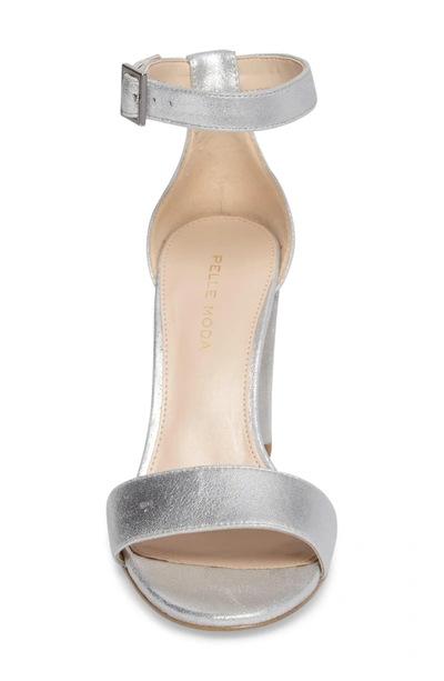 Shop Pelle Moda 'bonnie' Ankle Strap Sandal In Silver Leather