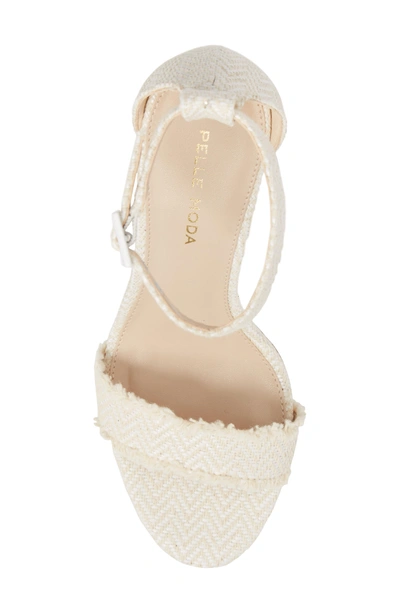 Shop Pelle Moda Bonnie Ankle Strap Sandal In White Herringbone