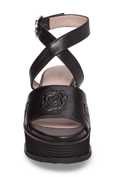 Shop Taryn Rose Paola Platform Sandal In Black Leather