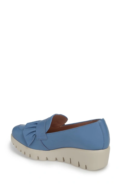 Shop Wonders Loafer Wedge In Jeans Leather