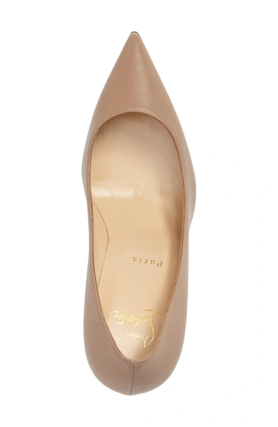 Shop Christian Louboutin Decoltish Pointy Toe Pump In Nude Leather