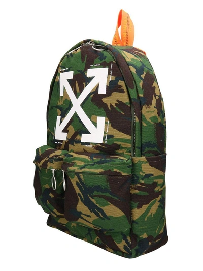 Shop Off-white Camouflage Cotton Backpack