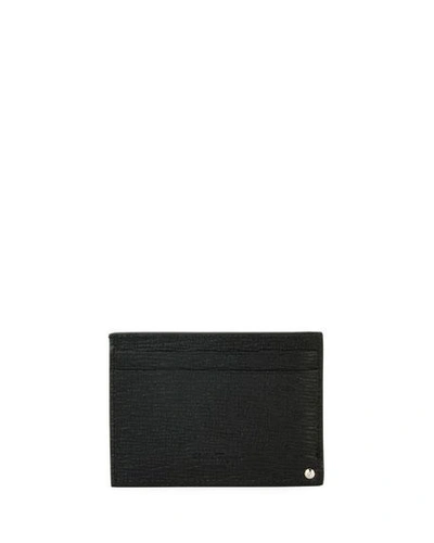 Shop Ferragamo Men's Revival Gancini Leather Card Case With Flip-out Id Window, Black/red