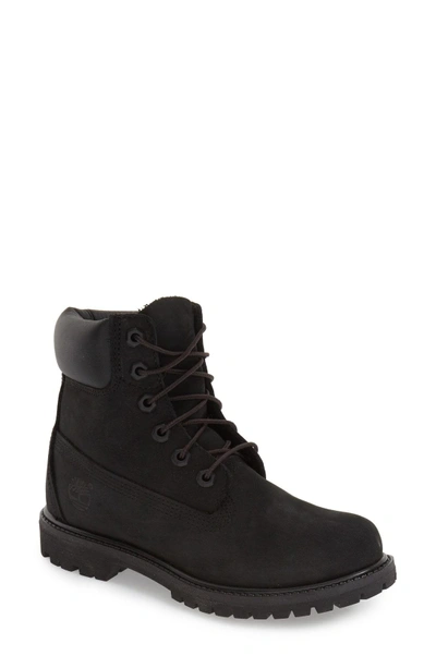 Shop Timberland '6 Inch Premium' Waterproof Boot In Black Nubuck Leather