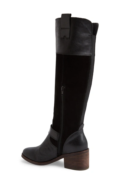 Shop Lucky Brand Kailan Ankle Strap Tall Boot In Black Leather