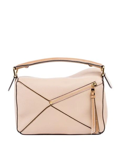 Shop Loewe Puzzle Small Leather Satchel Bag In Sand