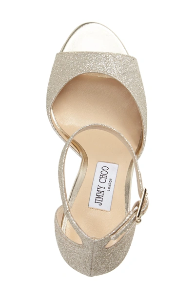 Shop Jimmy Choo Annie 100 Ankle Strap Sandal In Platinum