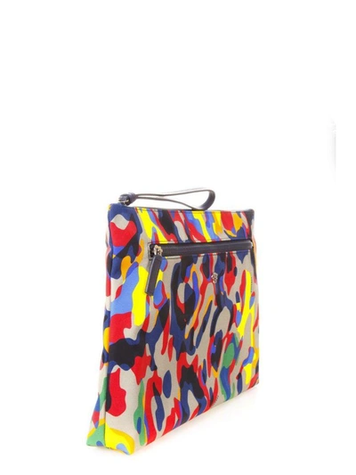 Shop Versace Multicoloured Nylon Clutch In Multicolor