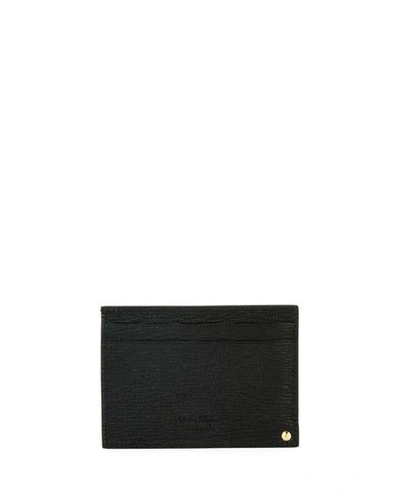 Shop Ferragamo Men's Revival Gancini Leather Card Case With Flip-out Id Window, Black