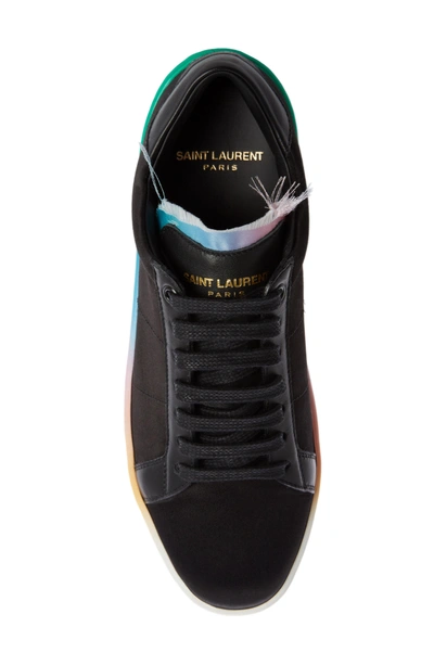 Shop Saint Laurent Court Classic Rainbow Sole Sneaker In Black Multi