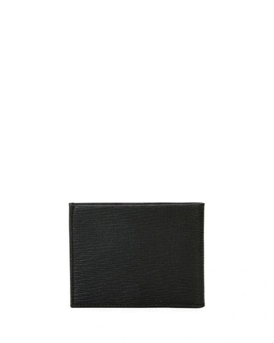 Ferragamo Gancini Bi-fold Leather Wallet In Black