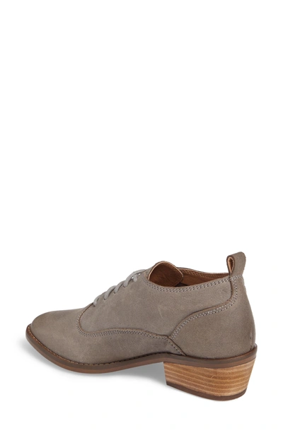 Shop Lucky Brand Fantine Lace-up Bootie In Steel Grey Leather