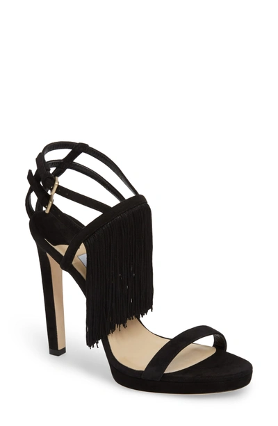 Shop Jimmy Choo Farrah Fringe Sandal In Black