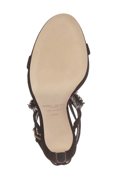 Shop Jimmy Choo Farrah Fringe Sandal In Black