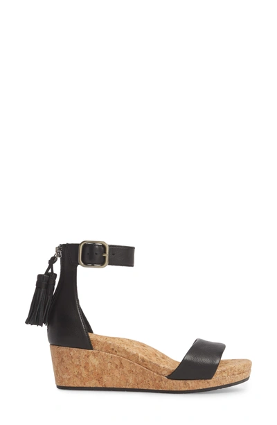 Shop Ugg Zoe Wedge Sandal In Black Leather