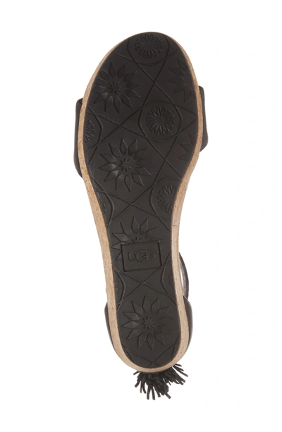 Shop Ugg Zoe Wedge Sandal In Black Leather