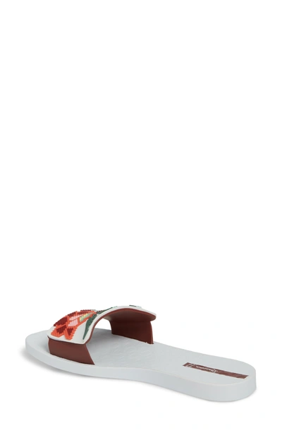 Shop Ipanema Nectar Floral Slide Sandal In White/ Burgundy