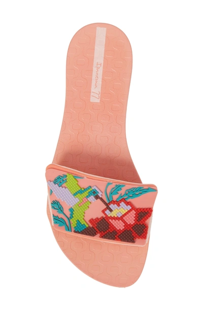 Shop Ipanema Nectar Floral Slide Sandal In Orange/ Pink