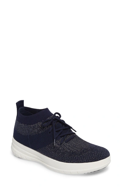 Shop Fitflop Uberknit(tm) Slip-on High-top Sneaker In Midnight Navy Fabric